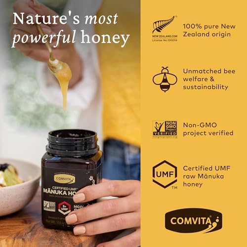 Comvita Manuka Honey UMF 5+ (MGO 83+) Pure, Unpasteurized - 1Kg (32.5 Oz) | Raw Manuka Honey New Zealand, Superfood for Immune Health, Use in Tea, Wild, Monofloral, Non-GMO