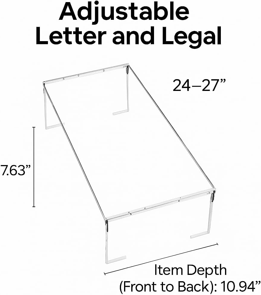 Pendaflex 450 Hanging Folder Frame, Letter/Legal Size, Adjustable Hanging File Frame, Fits 24"–27 drawers, Steel