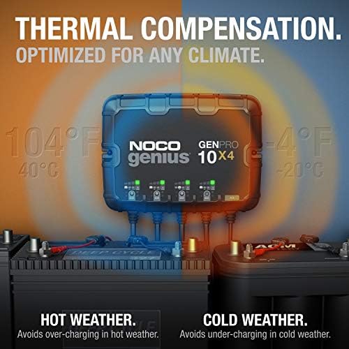 NOCO GENPRO10X4 12V 40A 4-Bank OnBoard Marine Battery Charger & Maintainer