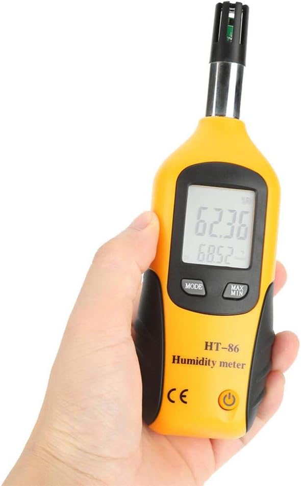 HT-86 Digital Thermometer Hygrometer Portable Hygrometer Thermometer Humidity 6.9 x 2in Wet Bulb/Dew Point Temperature Meter Humidity Meters