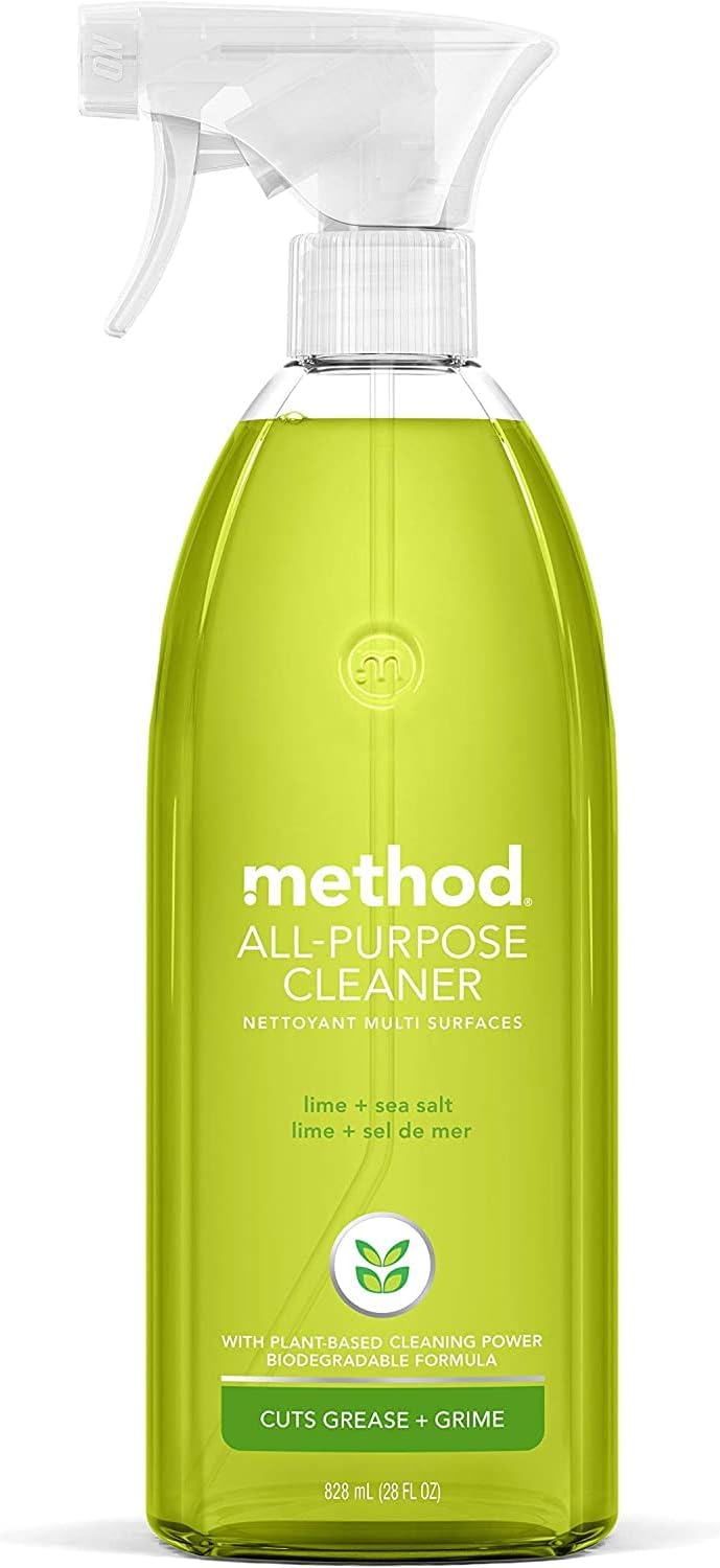 method All-Purpose Cleaner Spray, Lime + Sea Salt, 28 fl oz | Cuts Grease & Grime on Counters, Glass, Sealed Wood & Floors, for Kitchen & Bathroom, Controlled Mist, Streak Free