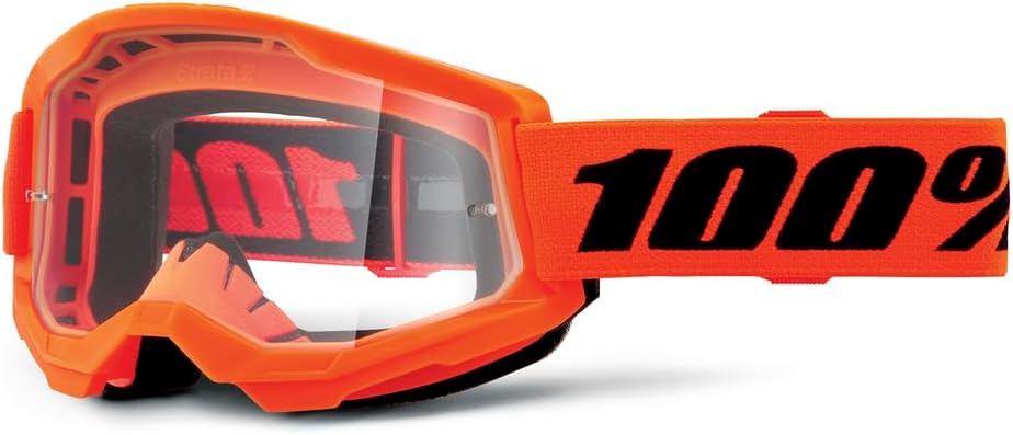 100% STRATA 2 Goggles - Sports Goggles for Motocross & Mountain Biking - Eyewear for Bike Riders - Motocross Eyewear for Men
