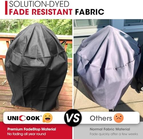 Unicook Round Smoker Cover 30 Inch, Heavy Duty Waterproof Charcoal Kettle BBQ Grill Cover, Fade Resistant Barrel Protector, Fits Weber Char-Griller Akorn Kamado and More, 30" Dia x 36" H