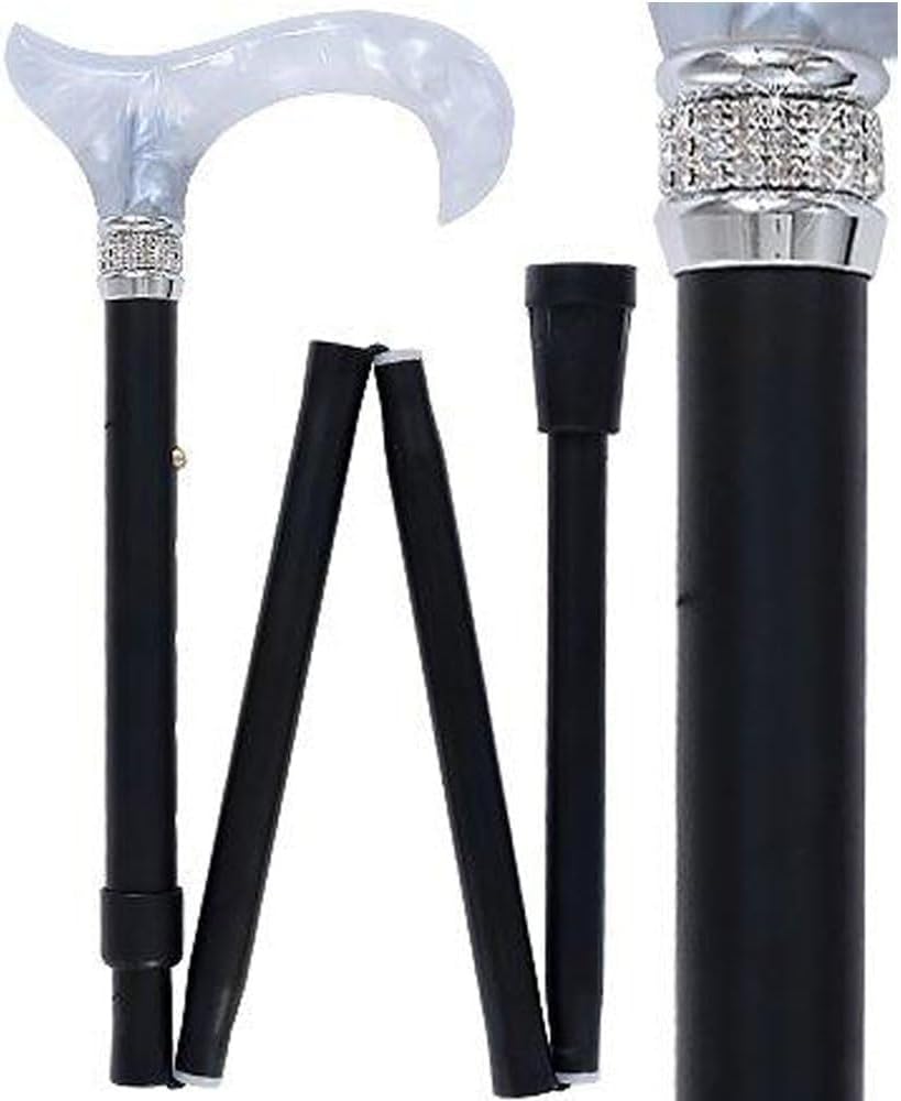 Stylish Walking Sticks – Rhinestone Collar Designer Adjustable Canes Colorful – Best Gift for Men and Women Light Weight Aluminum Shaft & Safe to Walk