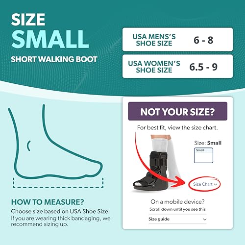BraceAbility Short Walking Boot - Orthopedic Medical Walker Cast for Broken Toe Injuries, Sprained Ankles, Metatarsal Stress, Post-Op Support Left or Right Foot Fracture Shoe Fits Men and Women (L)