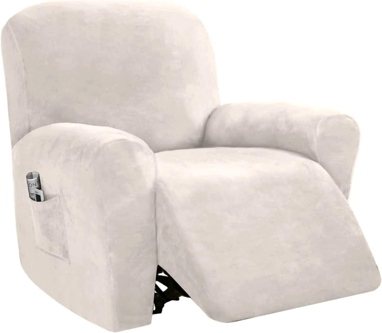 PrinceDeco Recliner Chair Cover Velvet Stretch Recliner Couch Covers 4-Pieces Style Recliner Chair Covers Recliner Cover for Reclining Chair