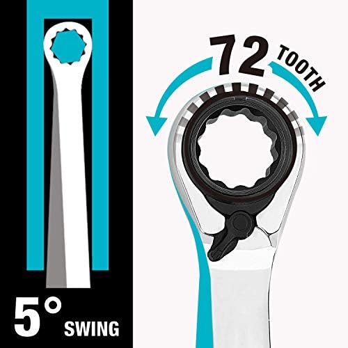 DURATECH Reversible Ratcheting Combination Wrench Set, SAE, 9-Piece
