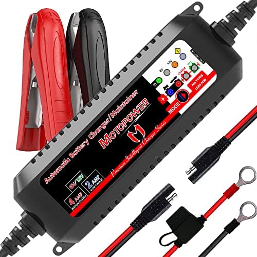 MOTOPOWER MP00207 6V and 12V 4AMP Automatic Smart Battery Charger | Battery Charger, Battery Maintainer