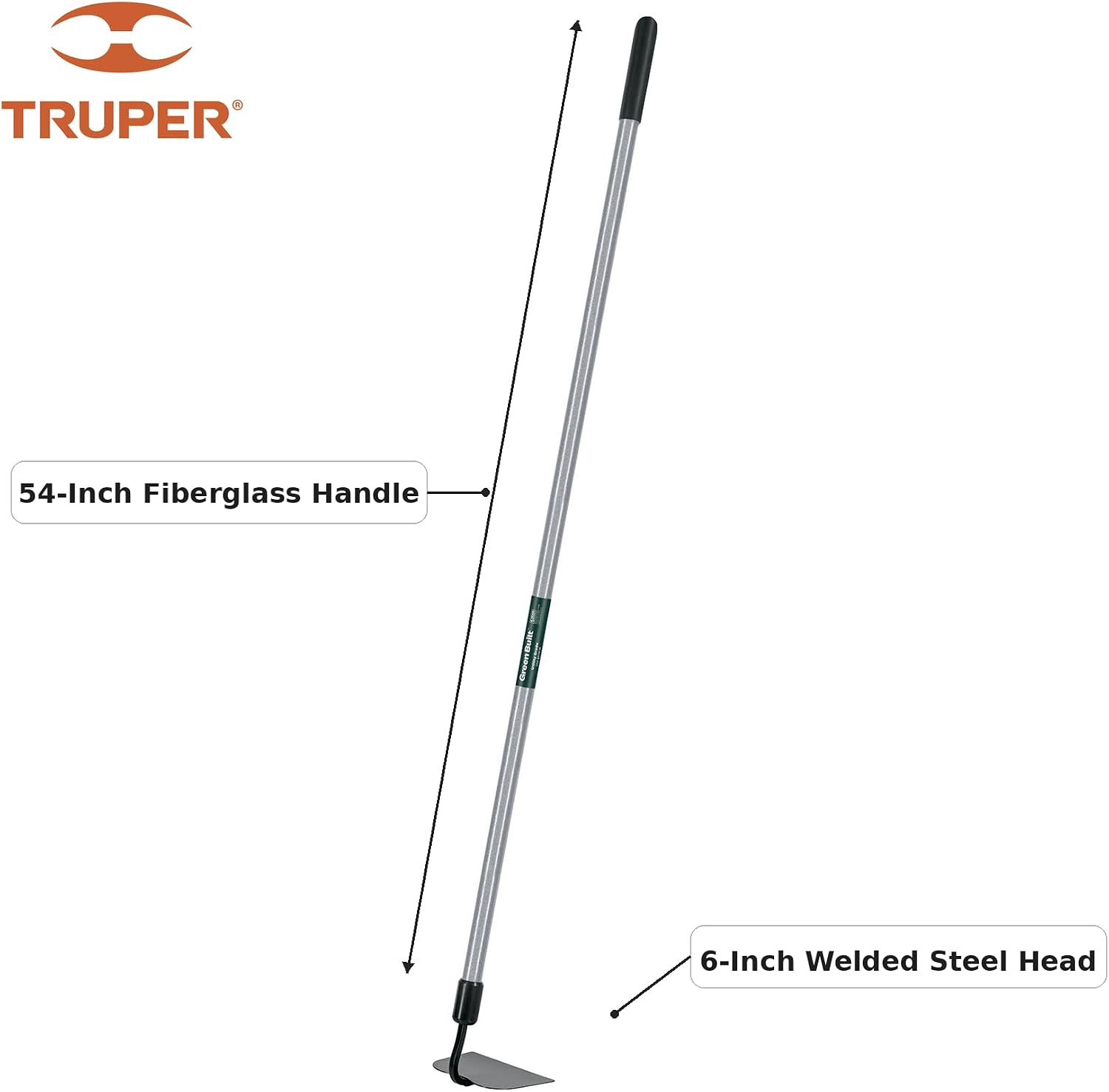 Truper Green Built Welded Garden Hoe, 6-Inch Head, 48-Inch Wood Handle (Model ATJ-PE / 30003)