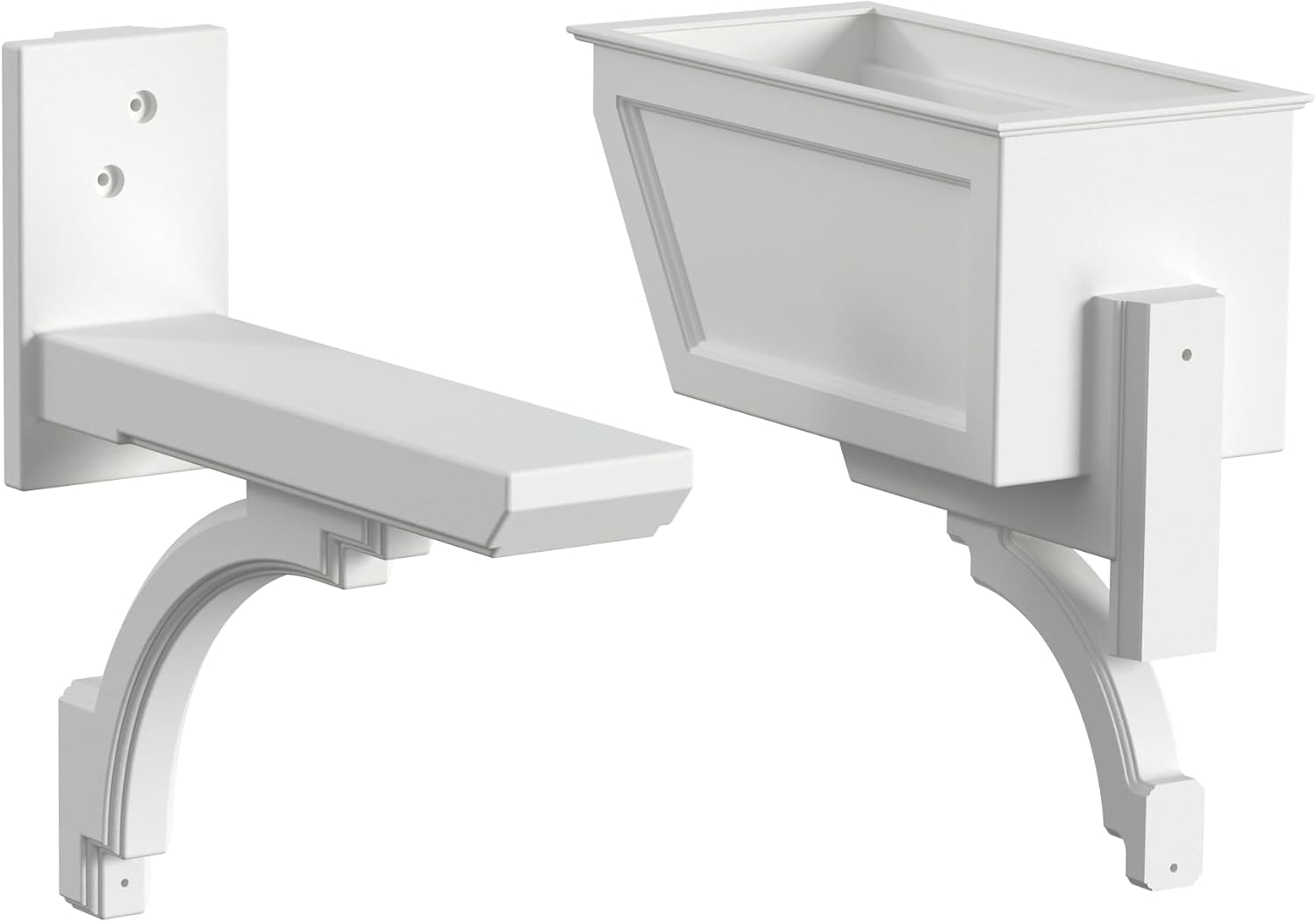 Mayne Westbrook Decorative Mail Post with Planter, White | For post-mount mailboxes, Weather & fade resistant, All season, 15-year warranty