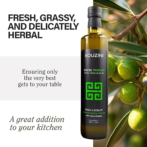 Kouzini Triple Olive Oil Bundle, Premium Greek, Organic, and Raw Unfiltered Extra Virgin Olive Oil, For Kitchen, Grill, Salad Dressings, 500ml Bottles