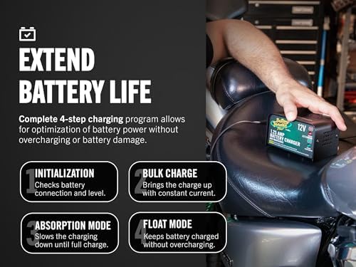 Battery Tender Plus 12V 1.25 AMP Car & Motorcycle Battery Charger and Maintainer, Float Charge for Automotive