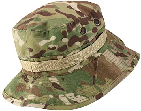 Armycrew Ripstop Tear Resistant Cotton Jungle Boonie Cap with Chin Strap