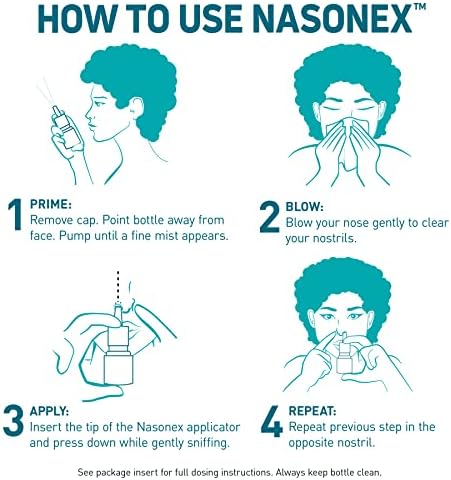 Nasonex 24HR Allergy Nasal Spray, Non-Drowsy, Scent-Free Mist, Allergy Symptoms + Nasal Congestion, Full Prescription Strength, 120 Sprays