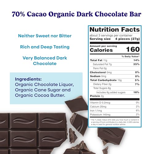 Pascha 85% Cacao Dark Chocolate Bars - Organic, Vegan, 10 Count | Pascha 85% Organic Vegan Dairy Free Dark Chocolate Bars, 10 Count