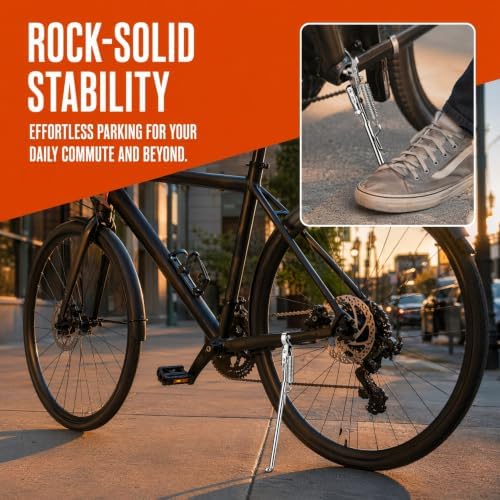 BESPORTBLE Bike Kickstand Adjustable Center Mount Double Stand Folding Bicycle Stand Support Rear Mount for Mountain Bike Bicycles Adult