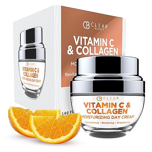 Clear Beauty 24K Gold & Collagen Day Cream Face Moisturizer – Dermatologist Tested, Anti Aging Korean Skin Care – Anti Wrinkle