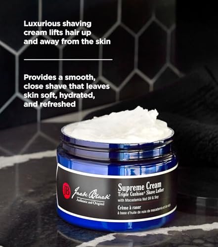 Jack Black Supreme Cream Triple Cushion Shave Lather - Shaving Cream Mens, Shave Cream for Men, Jack Black Shaving Cream for Men, Shaving Lather, Mens Shaving Cream, Jack Black Shave Cream