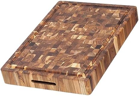 Teakhaus Butcher Block Carving Board - Large Extra Thick Cutting Board with Juice Groove - Holiday Gift Ideas for Men and Women - Gift-Ready End Grain Wood, Knife Friendly - FSC Certified