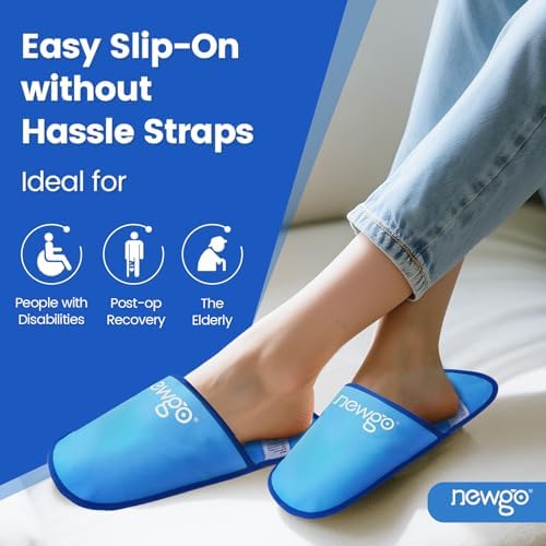NEWGO Foot Ice Pack Slippers for Plantar Fasciitis, FSA Eligible, 2 Pack