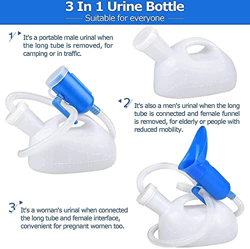 Urinals for Men, 2000ml Urine Bottle for Men, Male Portable Pee Bottle, Spill Proof Men's Potty Portable Urinal