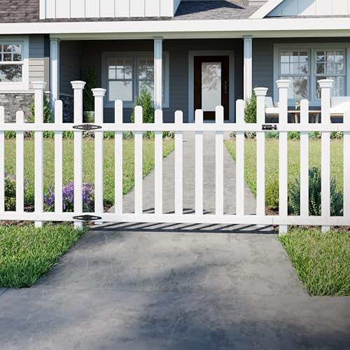 Zippity Madison Picket Gate, White Vinyl DIY No Dig Kit | 2.5ftH x 5.1ftW, 1 Gate, ZP19028