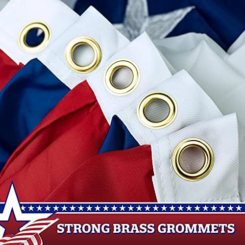 G128 - USA Pleated Fan Flag, 4x8 Feet American USA Bunting Decoration Flags Embroidered Patriotic Stars & Sewn Stripes Canvas Header Brass Grommets
