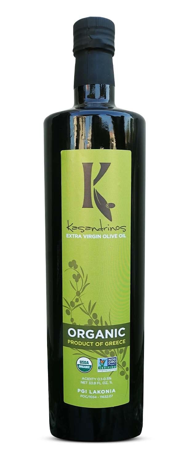 Kasandrinos Organic Olive Oil Extra Virgin, Polyphenol Rich Greek Olive Oil, 100% Organic First Cold Pressed, Mild + Delicate Flavor, Verified by Non GMO, 500 ml / 16.9 oz