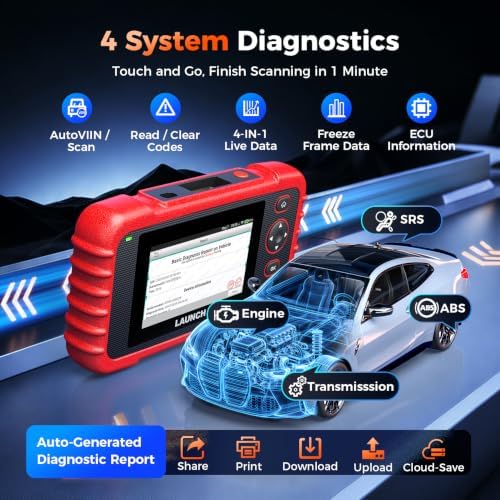 Launch OBD2 Scanner CRP123X V3.0 Elite,7 Resets Scan Tool,Lifetime Update