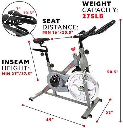 Sunny Health & Fitness Magnetic Exercise Bike for Indoor Cycling