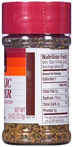 Lawry's Garlic Pepper Coarse Ground Blend, 2.6 oz