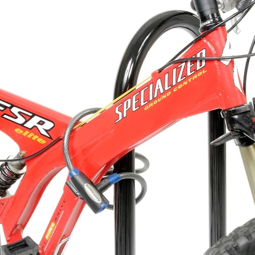 Global Industrial 41"L Wave Bike Rack, Black, Flange Mount, 5-Bike Capacity | Black Powder Coated Steel, Commercial Bike Rack for Stores