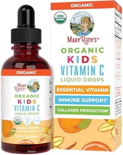 MARYRUTH'S Organic Vitamin C Supplement | Liquid Vitamin C Liquid Drops for Adults & Kids | Immune Support Supplement for Overall Health | Vegan