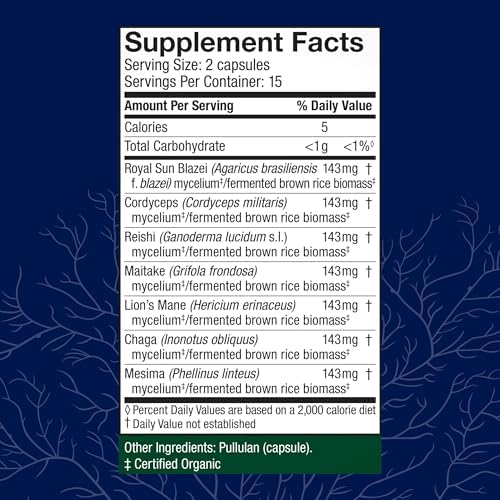 Host Defense Stamets 7-7 Species Blend - Mushroom Supplement for Immune Support - Includes Royal Sun Blazei, Cordyceps, Reishi, Maitake, Lion's Mane, Chaga & Mesima - 60 Capsules (30 Servings)*