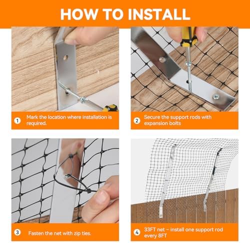 Cat Fence Retrofit System Curved Fence Extenders Anti-Climb Jump Outdoor Barrier Galvanized Steel Toppers & Poly Mesh Containment Barrier for Wood