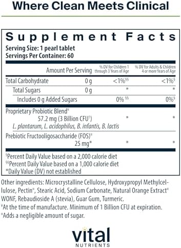 Hyperbiotics Vital Nutrients Pro Kids Probiotic ENT | Toddler Probiotics for Kids Ear, Nose and Throat | Targeted Immune and Digestive Health | Strawberry-Vanilla 45 Sugar-Free Chewable Tablets