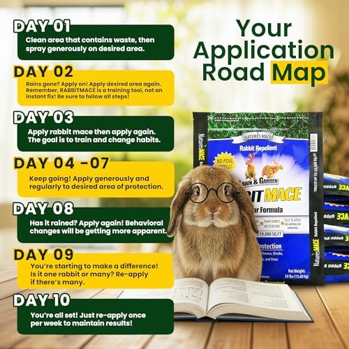 Nature's MACE Rabbit Mace Rabbit Repellent 3 lb Granules | Gardens, Lawns, Farms & Landscapes, Treats 1,350 sq ft, Granular Deterrent, All-Season Use, Safe for Pets, Children, Plants.