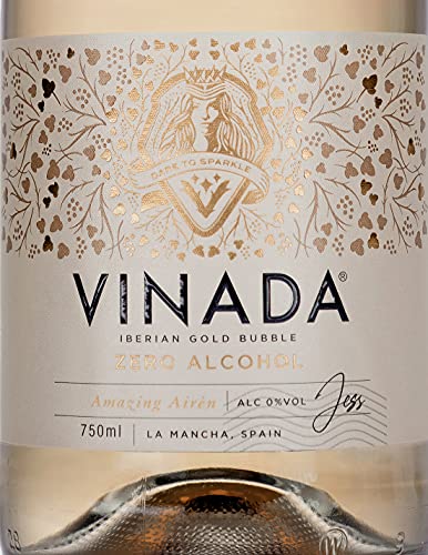 VINADA - Sparkling Gold - Zero Alcohol Wine - 750 ml (8 Glass Bottles)