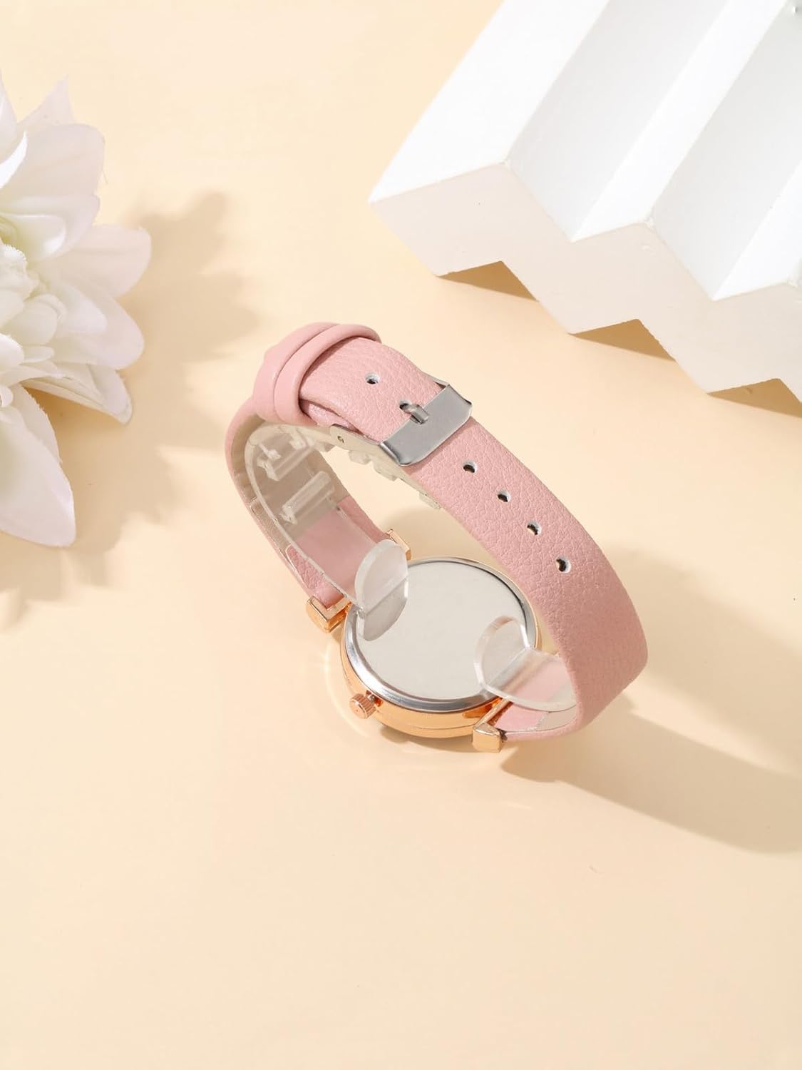 Top Plaza Ladies Classic Leather Analog Quartz Watch | Women Easy Read Arabic Numerals Watches Casual Dress Wrist Watch,Rose Gold Case