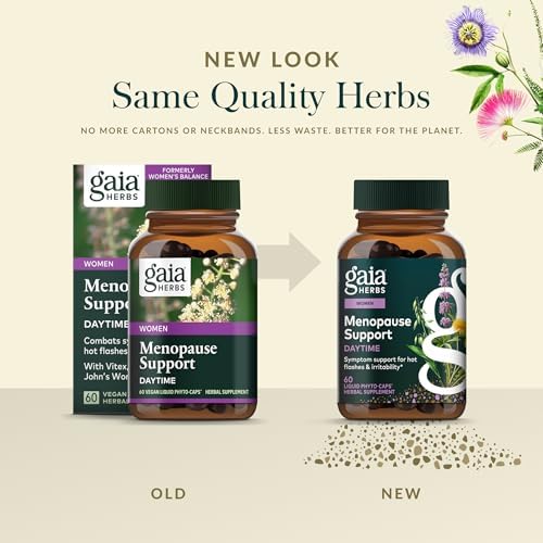 Gaia Herbs Menopause Support Daytime - Helps Support Hormone Balance & Well-Being for Women* - with Vitex, Black Cohosh