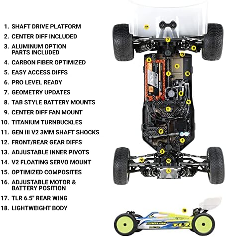 TEAM LOSI RACING 22X-4 Elite Race Kit 1/10 4 Wheel Drive Buggy TLR03026 Cars Elec Kit 1/10 Off-Road