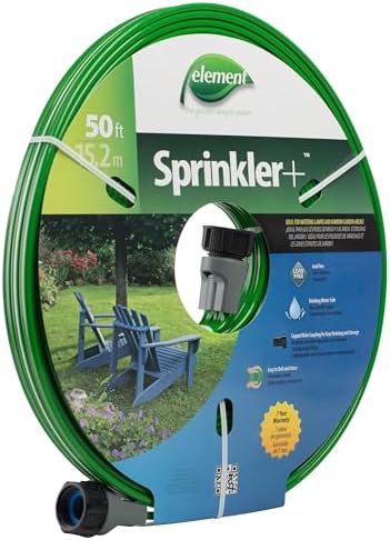 Element Sprinkler+, Sprinkler and Soaker Hose Combo, 25' Length, Green