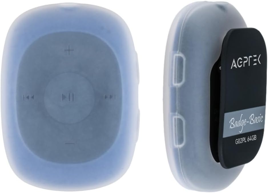 AGPTEK G02 8GB Clip MP3 Player with FM Shuffle & Sweatproof Silicone Case | Screen-Free Portable Music Player, No Bluetooth, Simple for Sports, Running & Walking