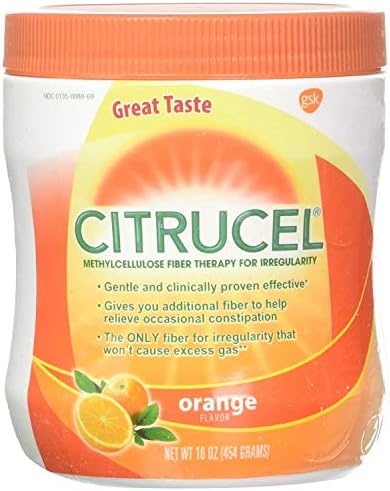 Citrucel Powder Fiber Therapy for Occasional Constipation Relief, 30 oz | Sugar Free, Methylcellulose Fiber Therapy for Irregularity That Won't Cause Gas, Orange Flavor