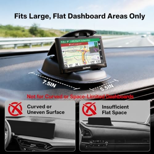 APPS2Car GPS Holder for Car, Weighted Beanbag Dash Mount for Garmin | GPS Dash Mount for Garmin Nuvi, Drive, dēzl & TomTom, Fits 3.5"–6" GPS