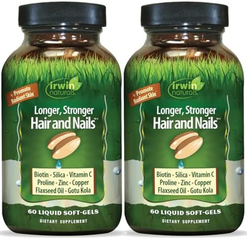 Irwin Naturals Healthy Skin & Hair Plus Nails by Irwin Naturals 2-Pack | Nutrient Rich | Provides Shine and Strength | 2 X 60 Softgels