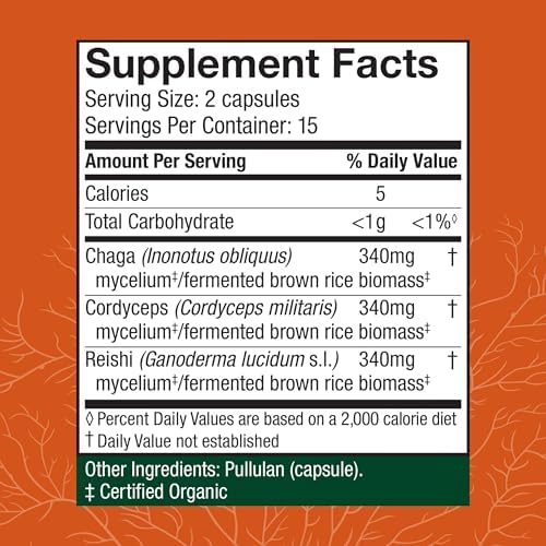 Host Defense Breathe* Capsules - Immune & Respiratory Support Mushroom Supplement - Herbal Lung Health Supplement with Chaga, Reishi & Cordyceps - 30 Capsules (15 Servings)*