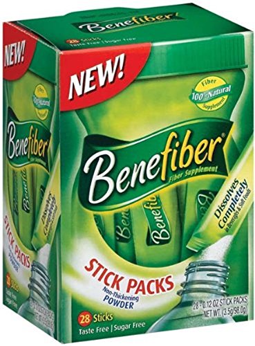Benefiber Fiber Sugar-Free On The Go Stick Packs, Unflavored, 28 ea (Pack of 3)