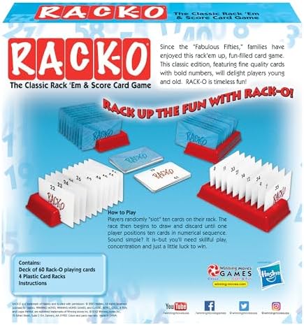 Winning Moves Rack-O Retro Edition, Enjoyed Since the 50's | Classic Tabletop Number Sorting Game, 2-4 Players, Ages 8+