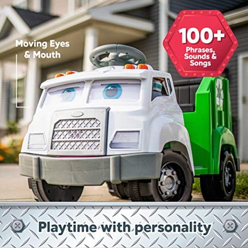 Kid Trax Real Rigs Toddler Recycling Truck Interactive Ride On Toy, Kids Ages 1.5-4 Years, 6 Volt Battery and Charger, Sound Effects